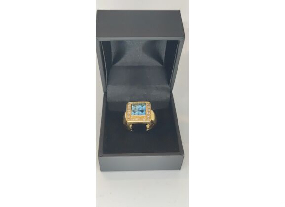 Image Bague Or jaune Topaze Diamant