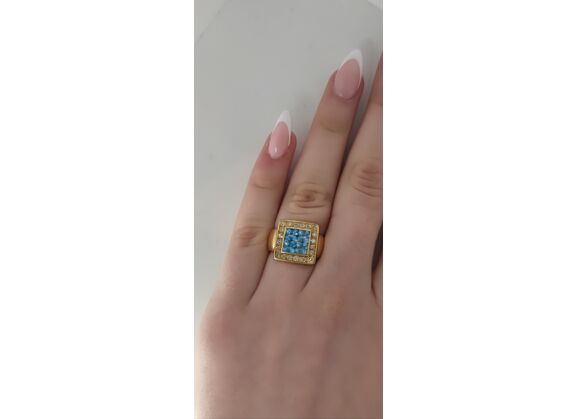 Image Bague Or jaune Topaze Diamant