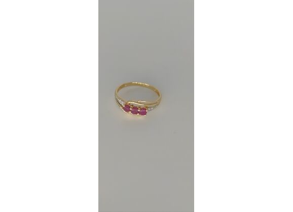 Image Bague Or jaune Rubis Diamant