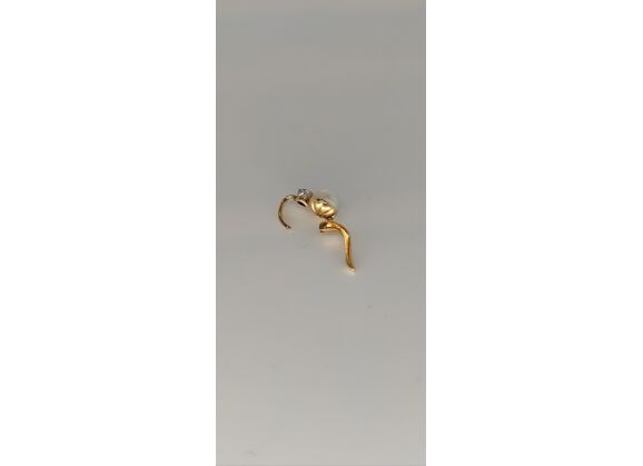 Image Boucle d'oreille Dormeuses Or jaune Perle Diamant