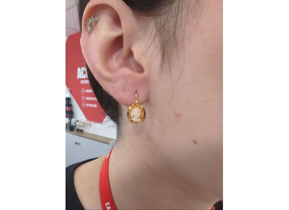 Image Boucles d'oreilles Or jaune Camée