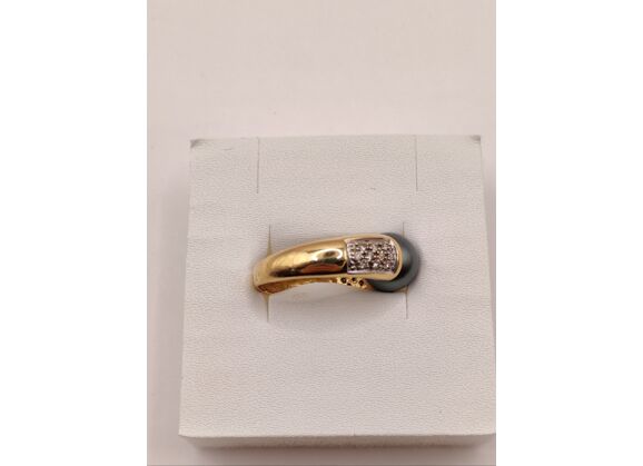 Image Bague Or jaune Perle Diamant