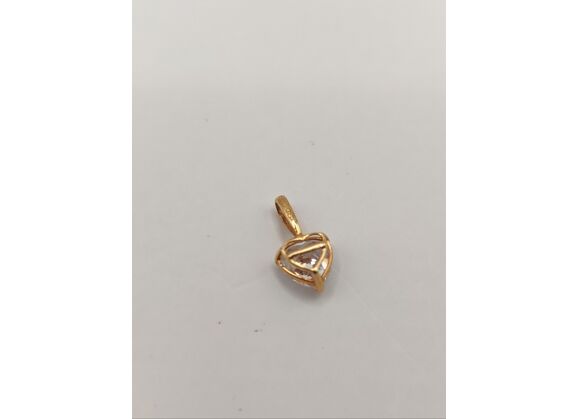 Image Pendentif Or jaune Pierre blanche Sans