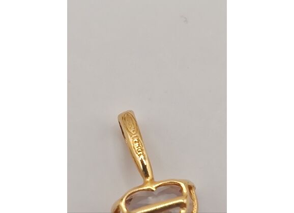 Image Pendentif Or jaune Pierre blanche Sans