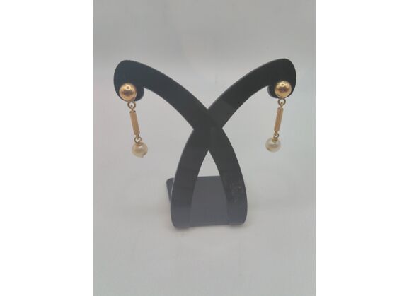 Image Boucles d'oreilles Or jaune Perle