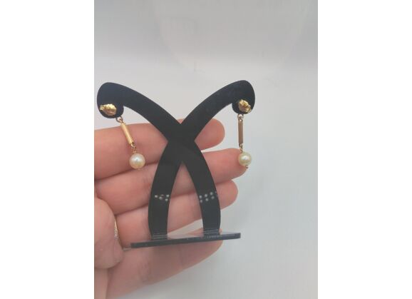 Image Boucles d'oreilles Or jaune Perle