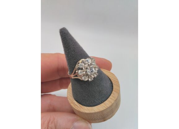 Image Bague Or blanc Pierres blanches