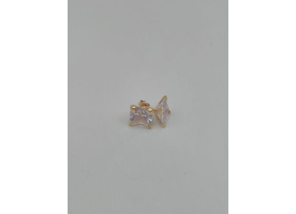 Image Boucles d'oreilles Or jaune Pierre blanche
