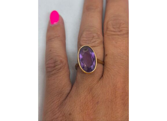 Image Bague Or jaune Pierre violette