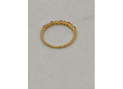 Image Bague Or jaune Oxyde de zirconium Pierre rouge