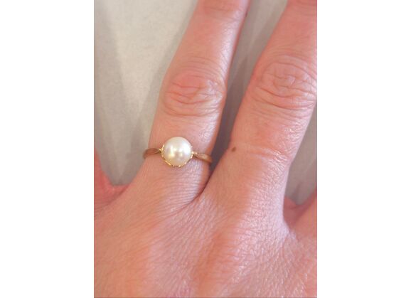 Image Bague Or jaune Perle Sans
