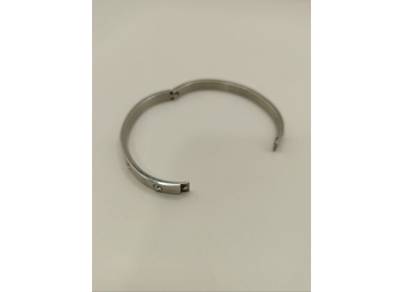 Image Bracelet Acier Pierre blanche