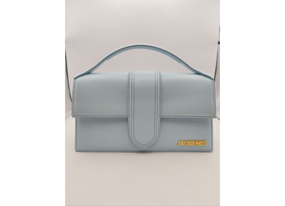 Image Sac à main JACQUEMUS Grand Bambino Porté croisé Cuir Bleu ciel