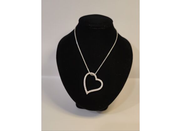Image Collier Cœur Métal Oxydes de zirconium