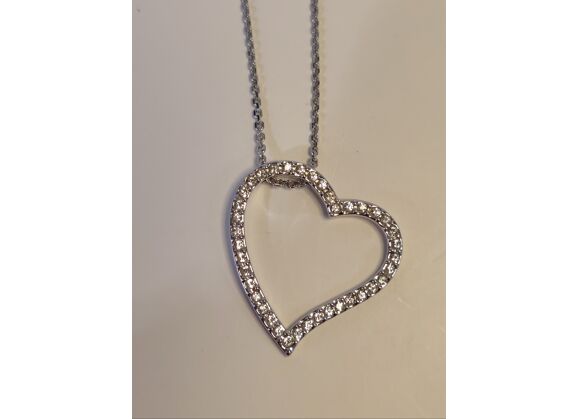 Image Collier Cœur Métal Oxydes de zirconium