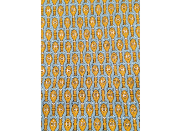 Image Foulard HERMES Equestre Soie Bleu clair