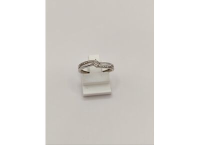Image Bague Or blanc Oxyde de zirconium Sans
