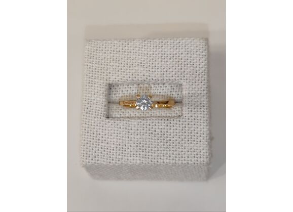 Image Bague Solitaire Or jaune Oxyde de zirconium