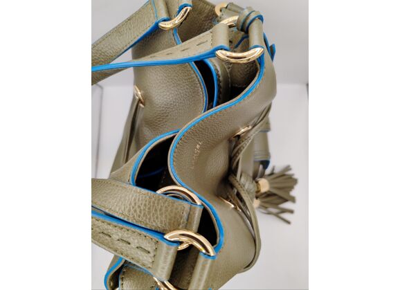 Image Sac à main LANCEL Premier Flirt Porté croisé Cuir de vachette Vert kaki