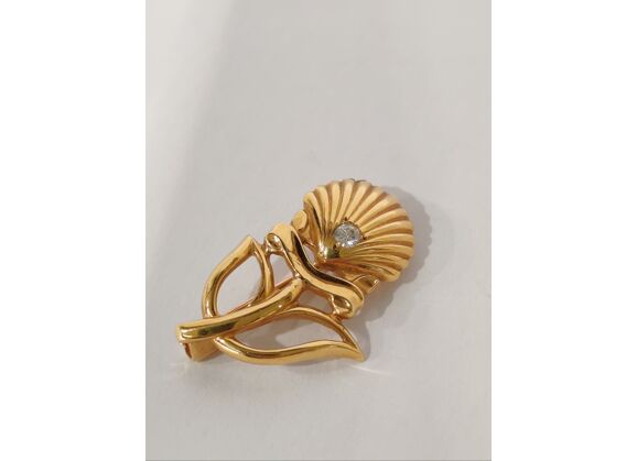 Image Broche Or empierré NON SIGNE Or jaune Diamant Sans