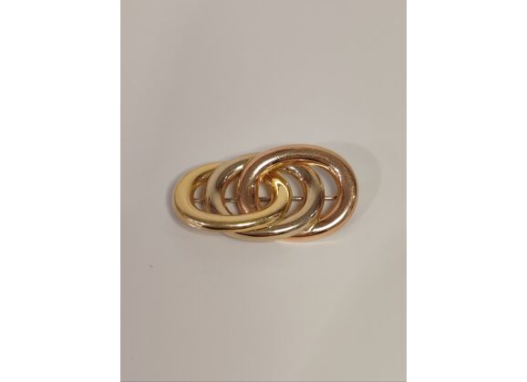 Image Broche Or NON SIGNE Or jaune Or blanc Or rose