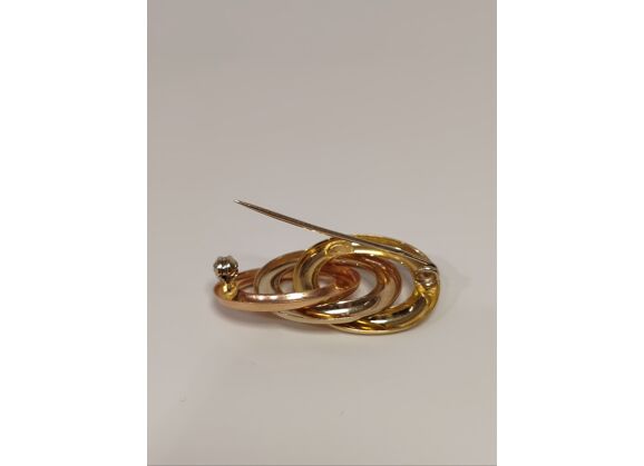 Image Broche Or NON SIGNE Or jaune Or blanc Or rose
