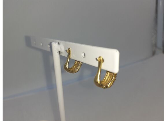 Image Boucles d'oreilles Or jaune Pierre blanche Sans