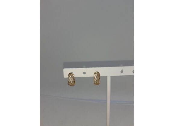 Image Boucles d'oreilles Or jaune Pierre blanche Sans