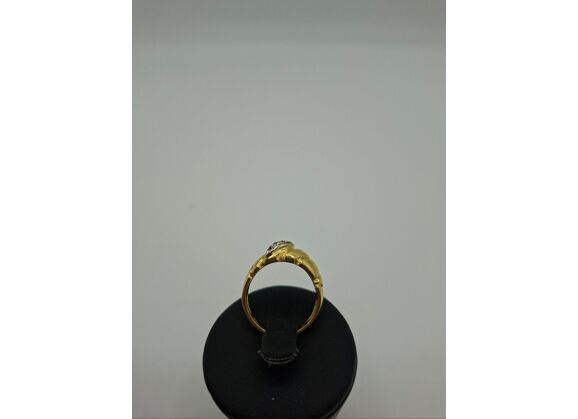 Image Bague Or jaune Oxyde de zirconium
