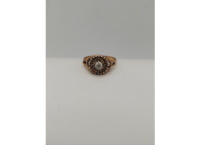 Image Bague Or jaune Oxyde de zirconium Oxyde de zirconium