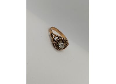 Image Bague Or jaune Oxyde de zirconium Oxyde de zirconium