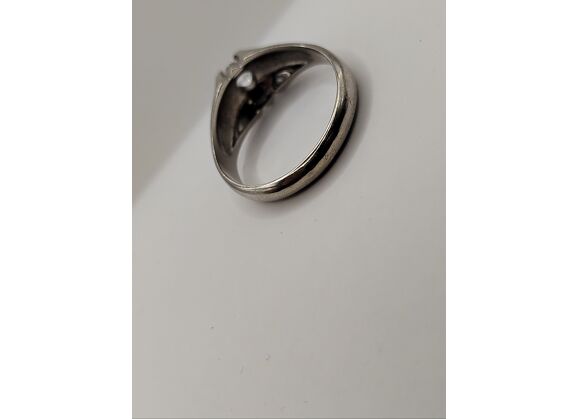 Image Bague Or gris Oxyde de zirconium Oxyde de zirconium