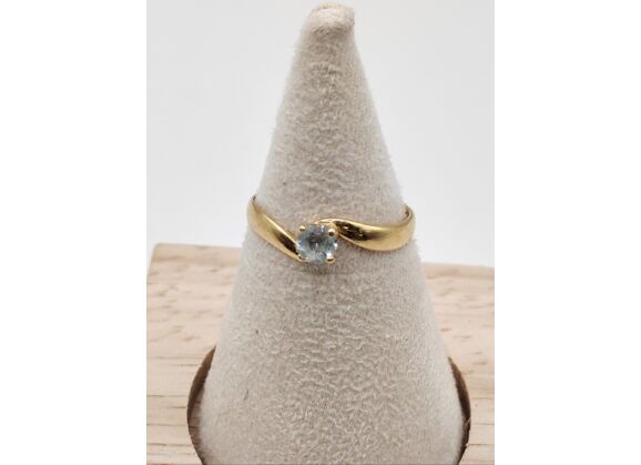 Image Bague Or jaune Aigues-marines