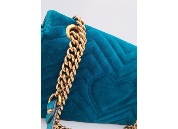 Image Sac à main GUCCI Marmont Porté épaule Velours bleu
