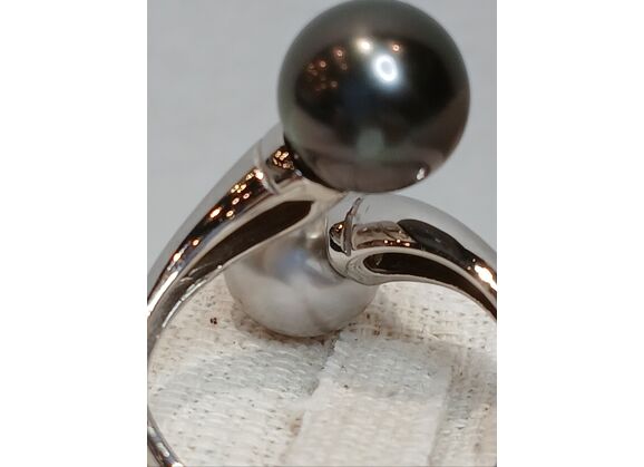 Image Bague Or blanc Perle Perle
