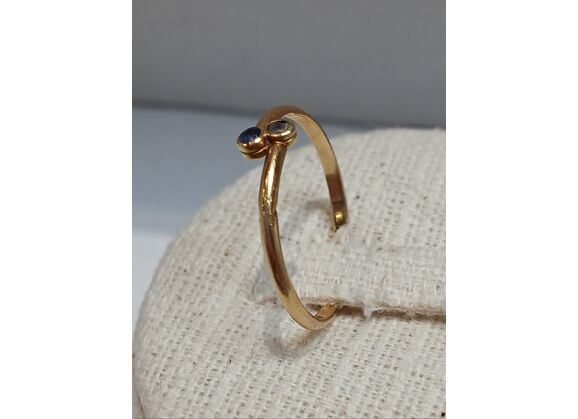 Image Bague Or jaune Saphir Oxyde de zirconium