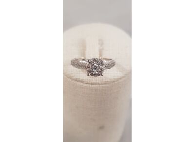 Image Bague Or blanc Oxyde de zirconium Oxyde de zirconium