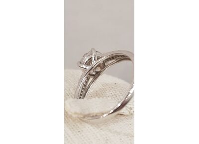 Image Bague Or blanc Oxyde de zirconium Oxyde de zirconium