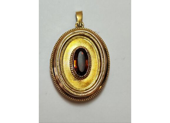 Image Pendentif Or jaune Pierre marron Sans