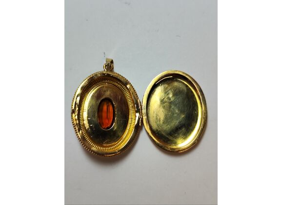 Image Pendentif Or jaune Pierre marron Sans