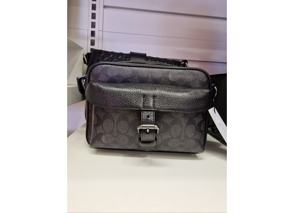 Image Sac à main COACH Porté épaule Toile enduite Noir
