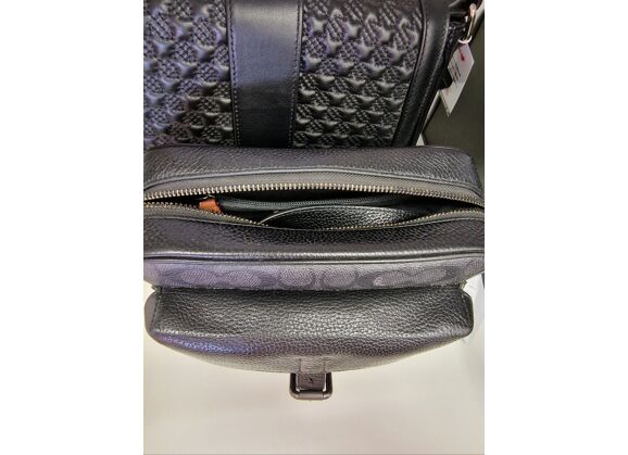 Image Sac à main COACH Porté épaule Toile enduite Noir
