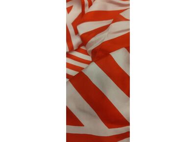 Image Foulard TED LAPIDUS Rayé Soie Rouge et blanc