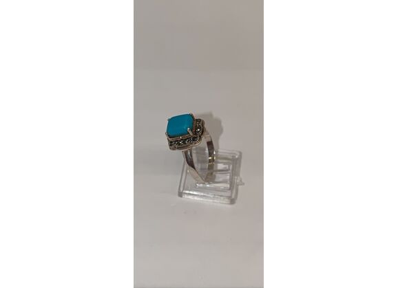 Image Bague Argent Pierre bleue