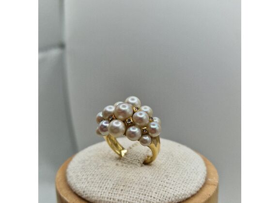 Image Bague Or jaune Perle Diamant