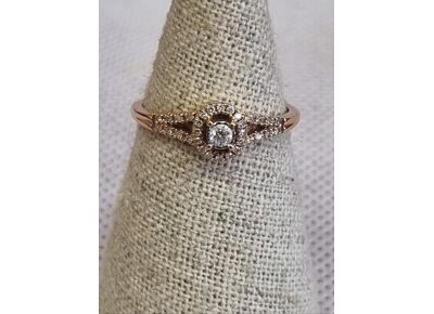 Image Bague Or rose Diamant