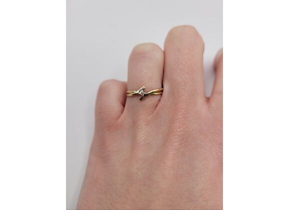 Image Bague Or jaune Or blanc Diamant Sans