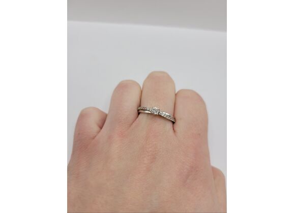 Image Bague Or blanc Oxyde de zirconium Oxyde de zirconium