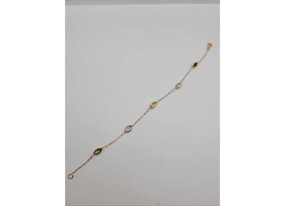 Image Bracelet Or jaune Pierre multicolore Pierre multicolore