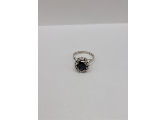 Image Bague Or blanc Saphir Diamant
